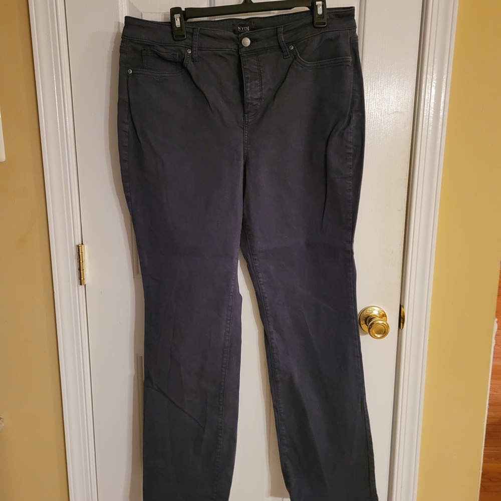 NYDJ Charcoal Straight-Leg Jeans